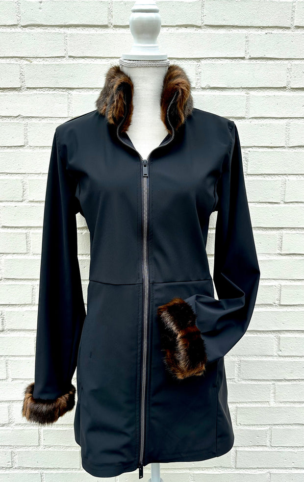 Tina Faux Fur Trench Coat (JTF01)