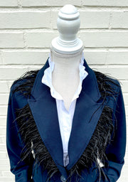 Alice Feathered Navy Blazer (FB01)