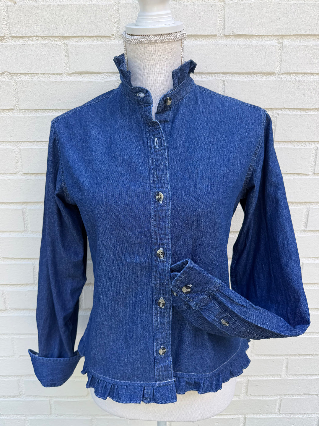 Mary Tyler Moore Ruffled Untucked Denim  - Denim w Denim Ruffle (MTM-Denim)