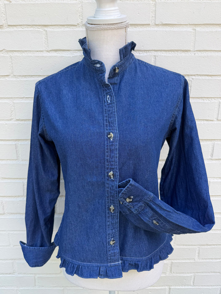 Mary Tyler Moore Ruffled Untucked Denim  - Denim w Denim Ruffle (MTM-Denim)
