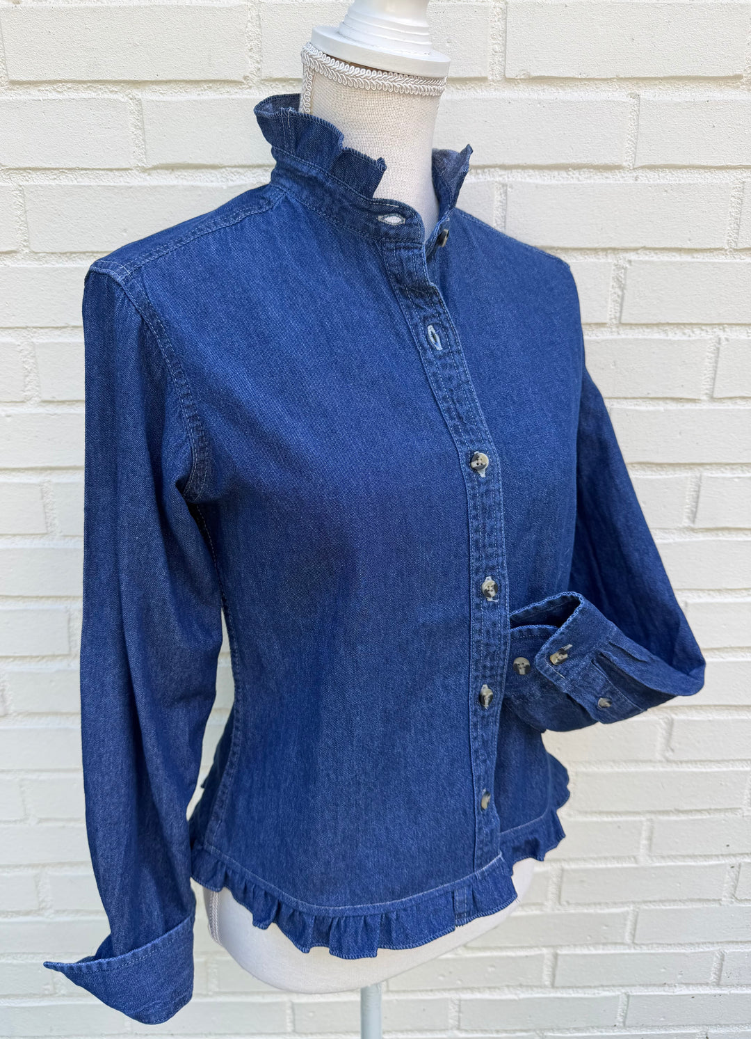Mary Tyler Moore Ruffled Untucked Denim  - Denim w Denim Ruffle (MTM-Denim)