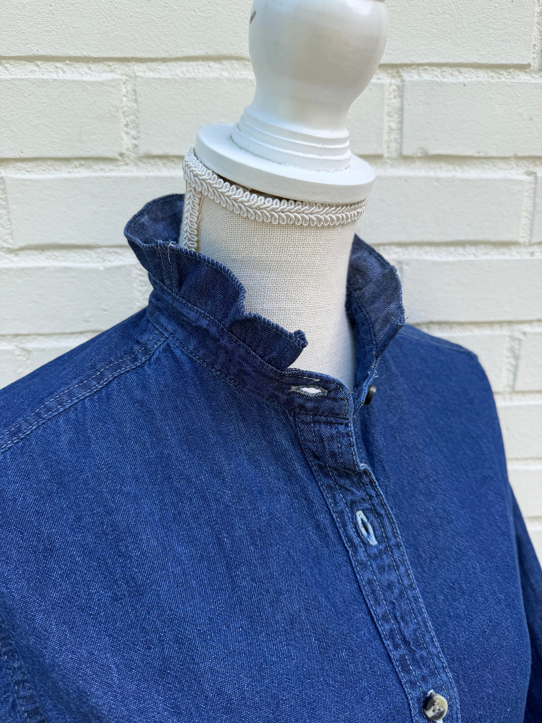 Mary Tyler Moore Ruffled Untucked Denim  - Denim w Denim Ruffle (MTM-Denim)
