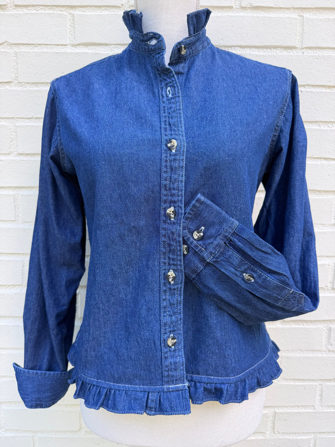 Mary Tyler Moore Ruffled Untucked Denim  - Denim w Denim Ruffle (MTM-Denim)