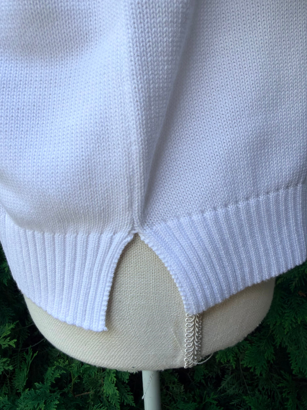 Rosanna 1/2 Zip Sweater - White w Navy & Red Stripe
