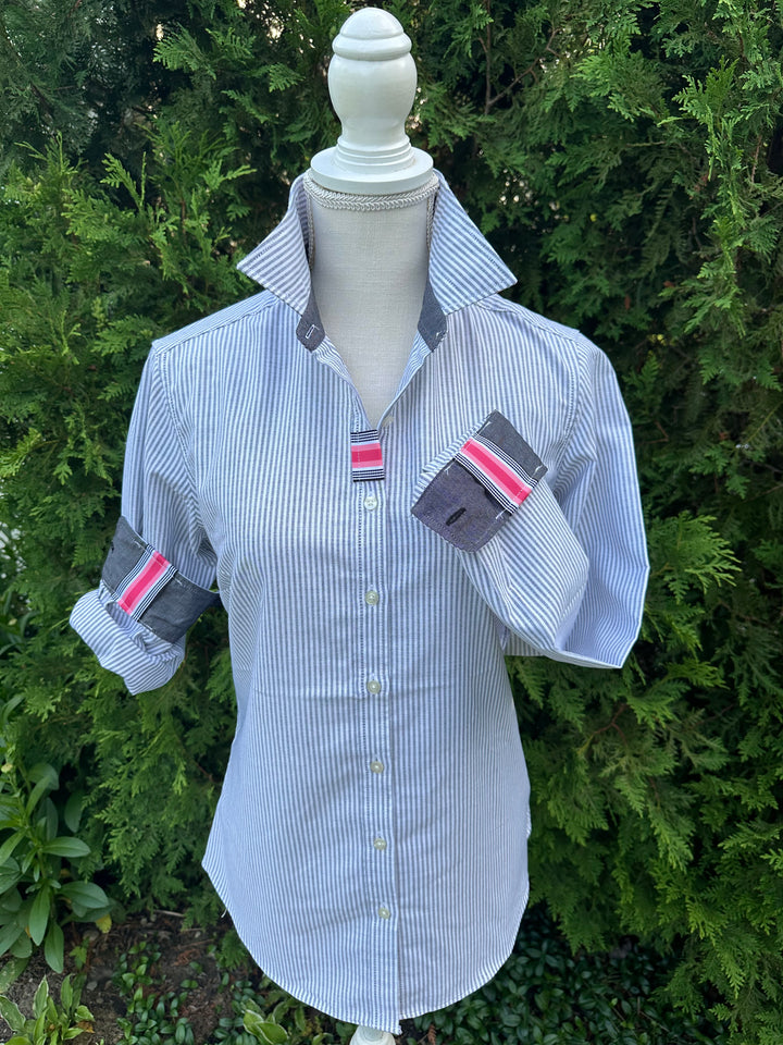 Casie2 Banker Stripe Oxford Shirt (Casie2 41)