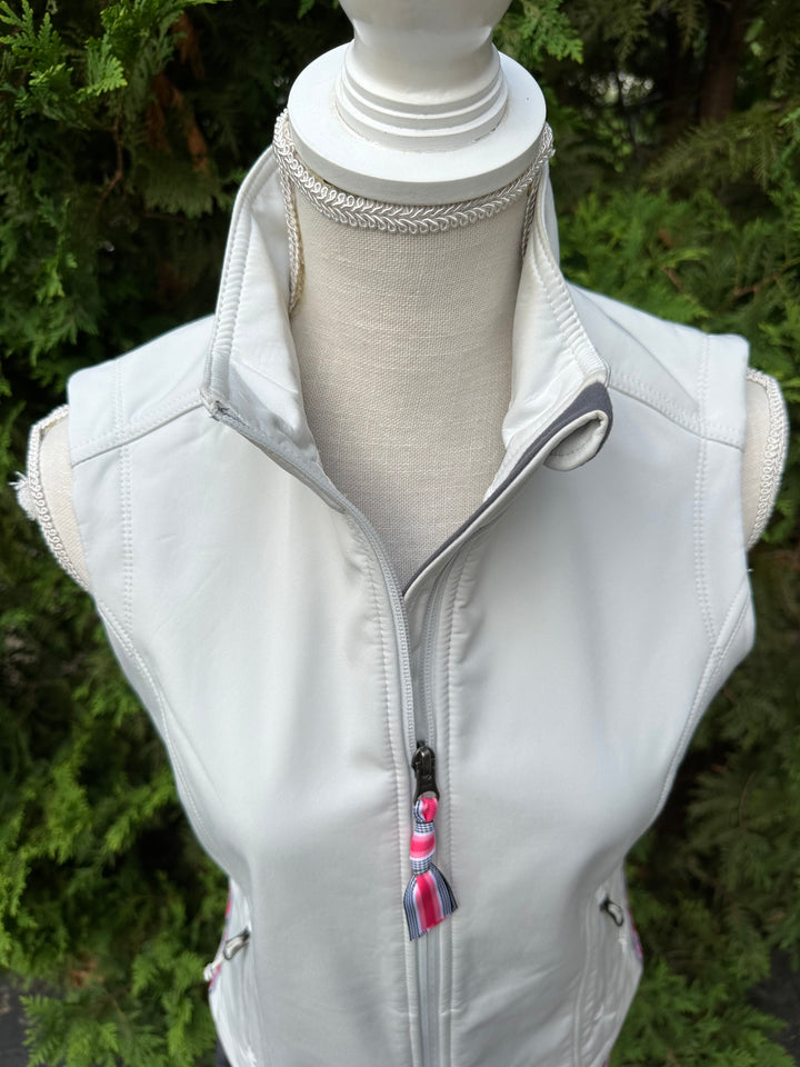 Martina Soft Shell Vest - Light Grey w Black & Pink Stripe (MN02)