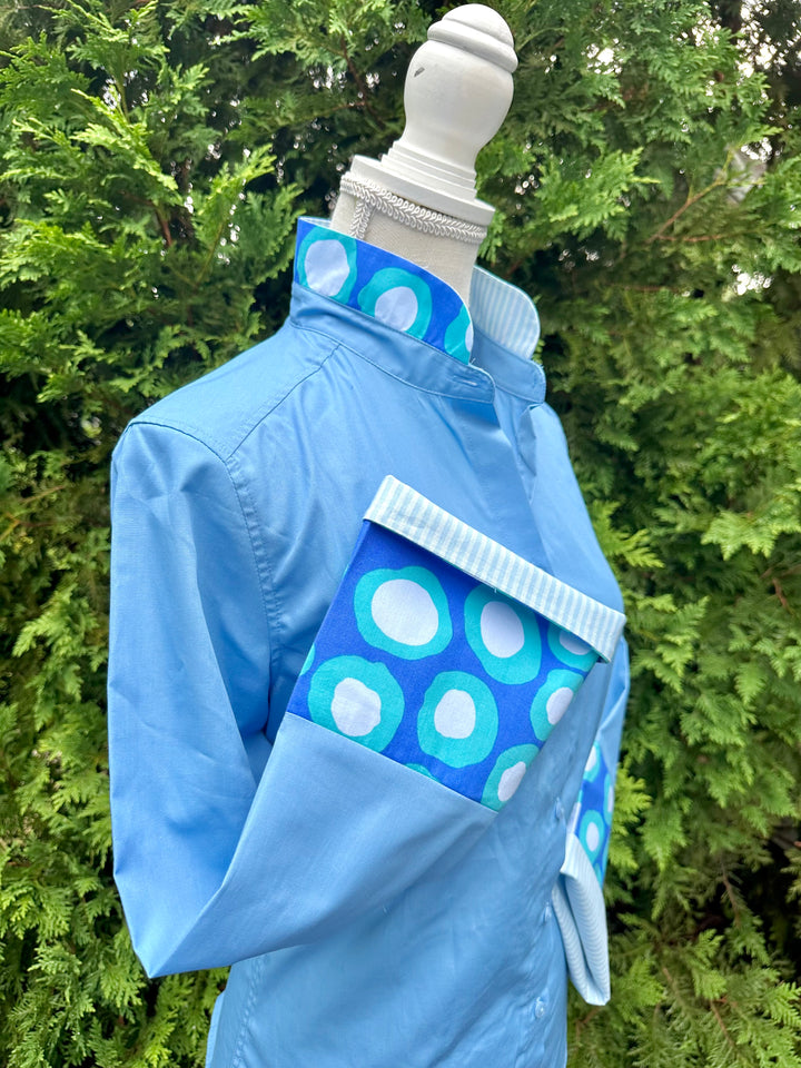Beth Bell Sleeve - Blue w Circles & Stripes (LB54)