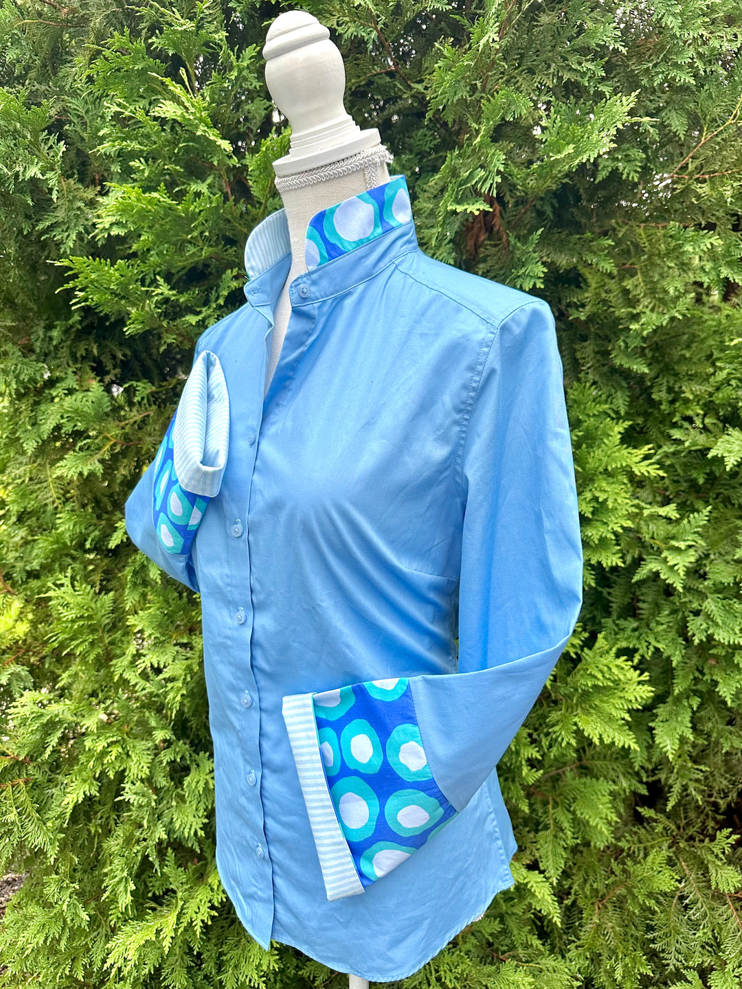 Beth Bell Sleeve - Blue w Circles & Stripes (LB54)