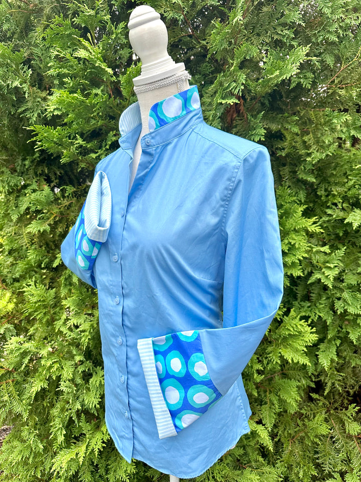 Beth Bell Sleeve - Blue w Circles & Stripes (LB54)