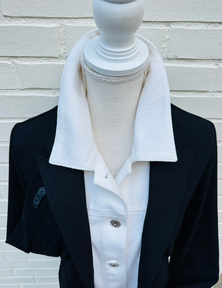 Lucy Knit Denim Blazer - Black w White Denim (Lucy04)