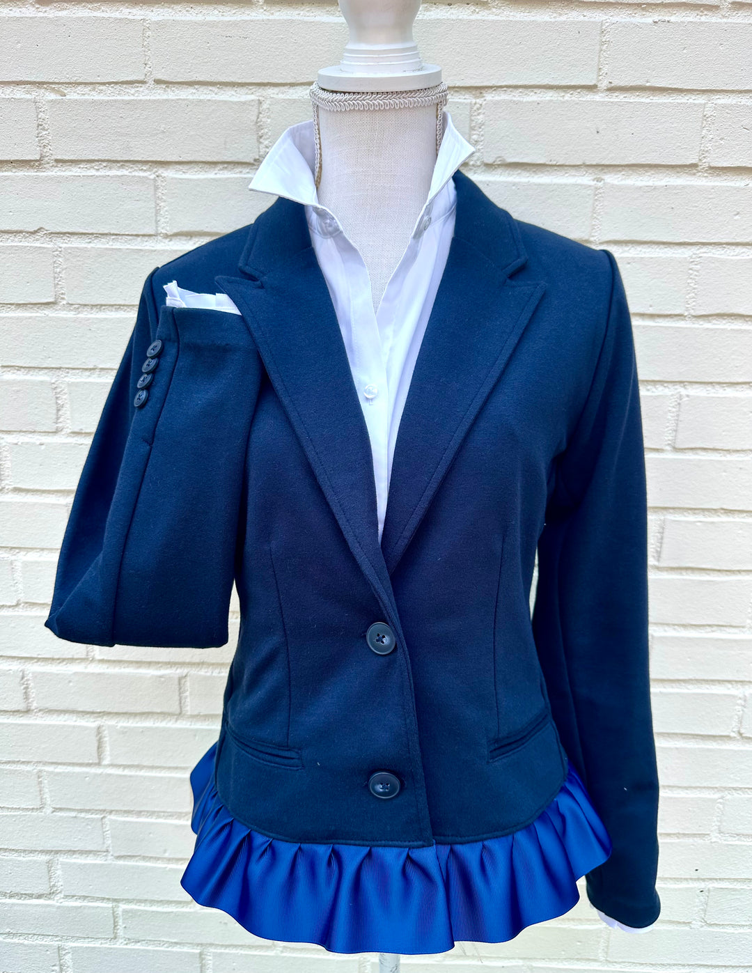 Valerie Blazer - Navy w Navy Ruffled Ribbon (VAL01)