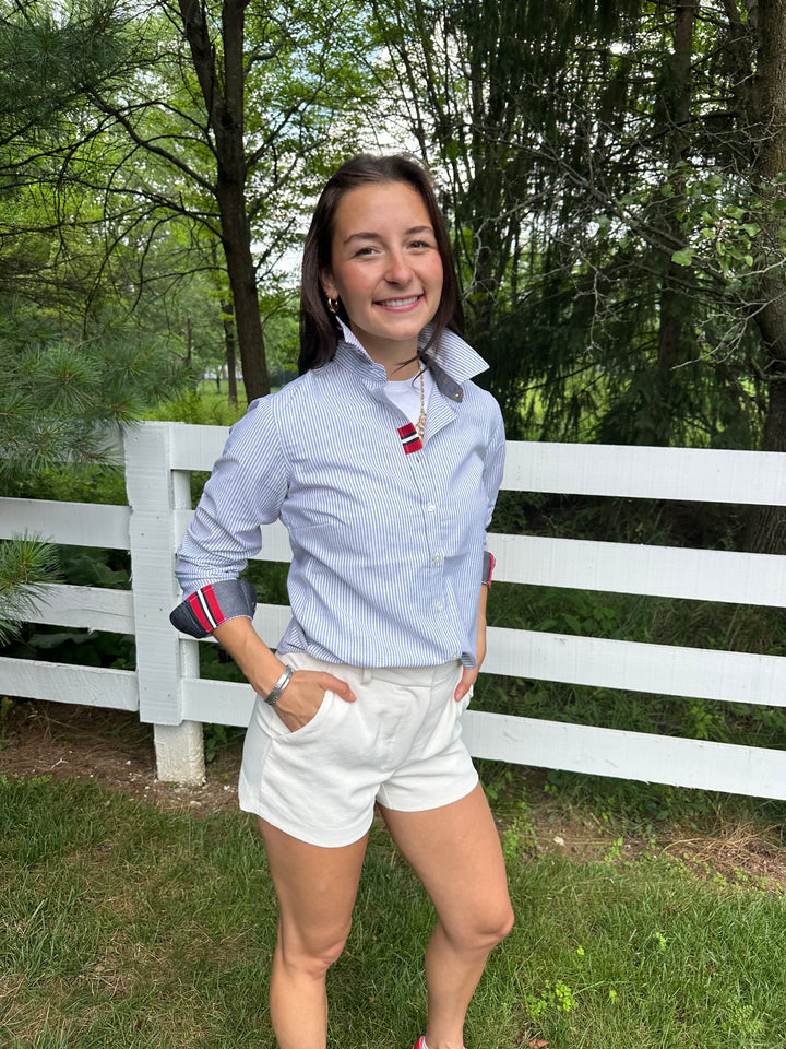 Casie2 Banker Stripe Oxford Shirt (Casie2 42)