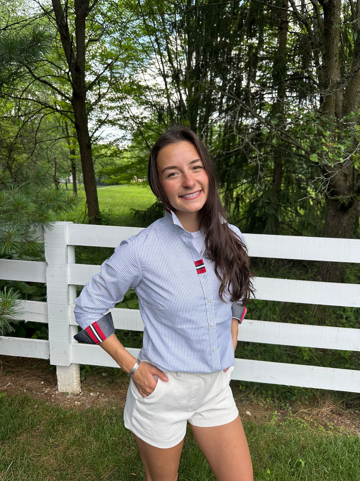 Casie2 Banker Stripe Oxford Shirt (Casie2 42)