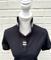 SALE - XS & M ONLY - Madonna Polo w Black/White Grosgrain  (POLO1) *FINAL SALE*