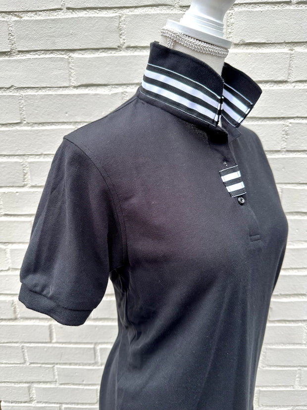 SALE - XS & M ONLY - Madonna Polo w Black/White Grosgrain  (POLO1) *FINAL SALE*