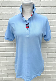 Madonna Light Blue Polo w Navy/Red/Blue Grosgrain (POLO4)