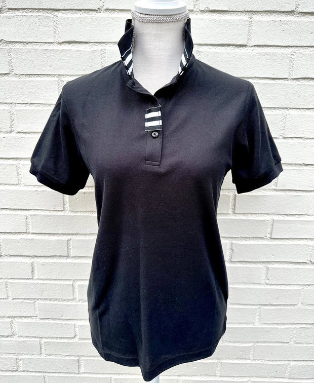 SALE - XS & M ONLY - Madonna Polo w Black/White Grosgrain  (POLO1) *FINAL SALE*