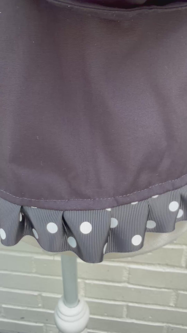 Poppy Untucked Blouse - Black w White Polka Dot Ribbon (Poppy1)