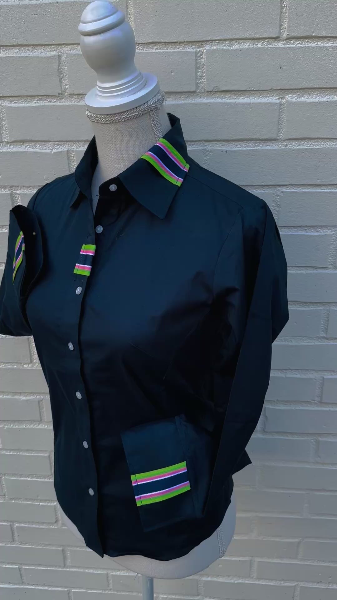 SALE - XS ONLY - Sweet Caroline 3/4 Sleeve Ribbon Shirt (SC05) *FINAL SALE*