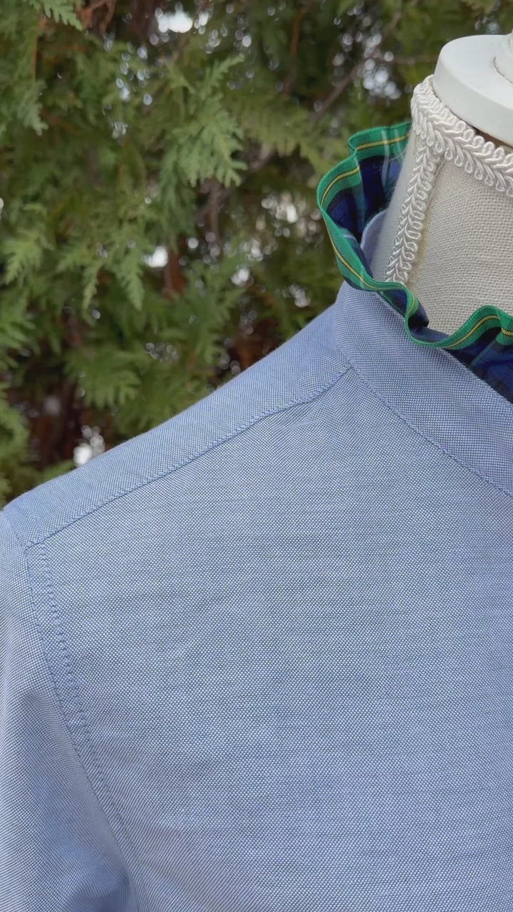 Mary Tyler Moore Ribbon Untucked Oxford  - Blue w Campbell Plaid Ribbon (MTM05)