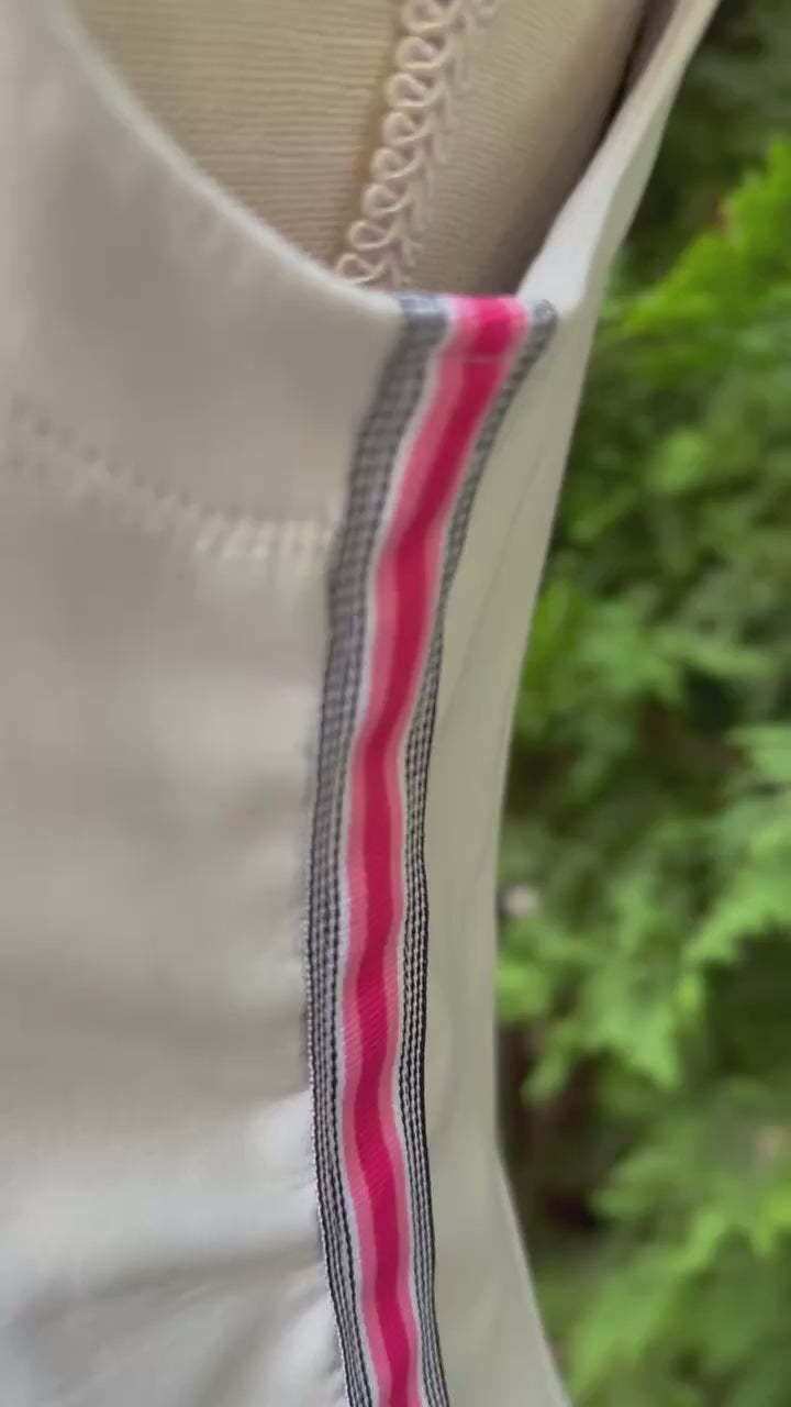 Martina Soft Shell Vest - Light Grey w Black & Pink Stripe (MN02)