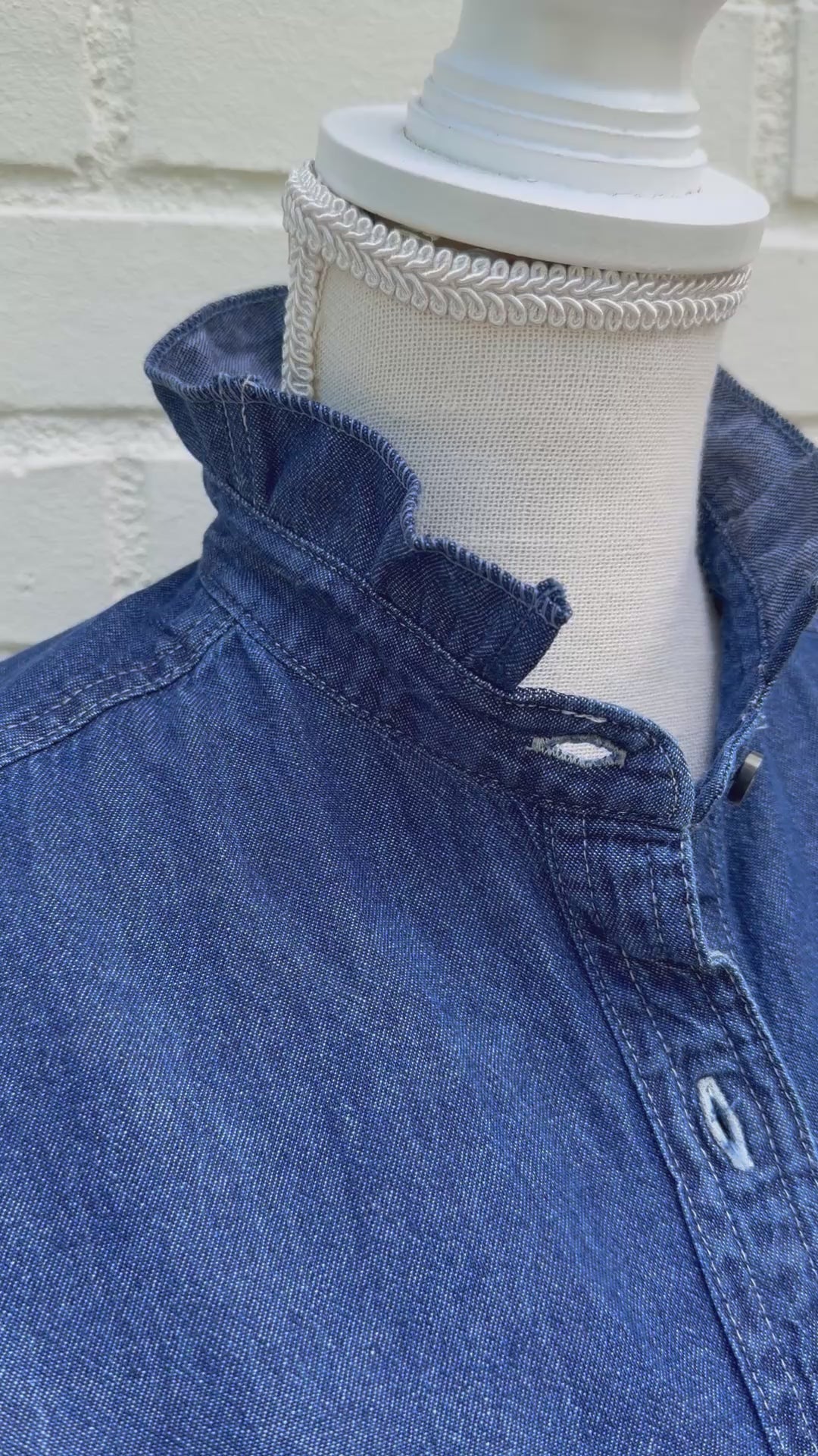 Mary Tyler Moore Ruffled Untucked Denim  - Denim w Denim Ruffle (MTM-Denim)