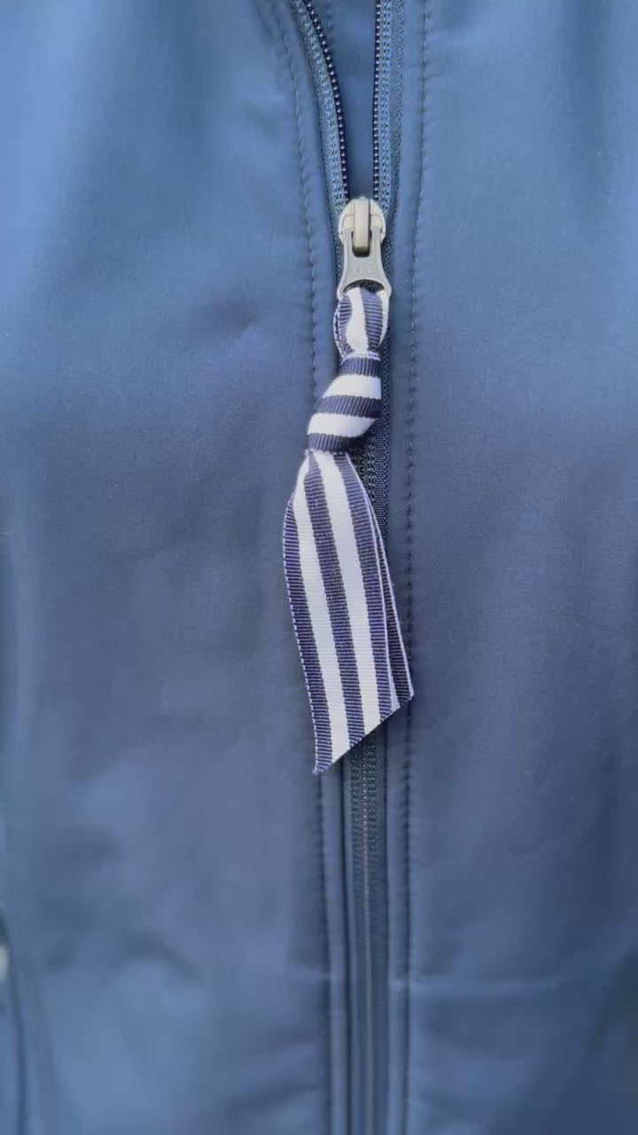 Martina Soft Shell Vest - Navy w Navy & White Stripe (MN01)