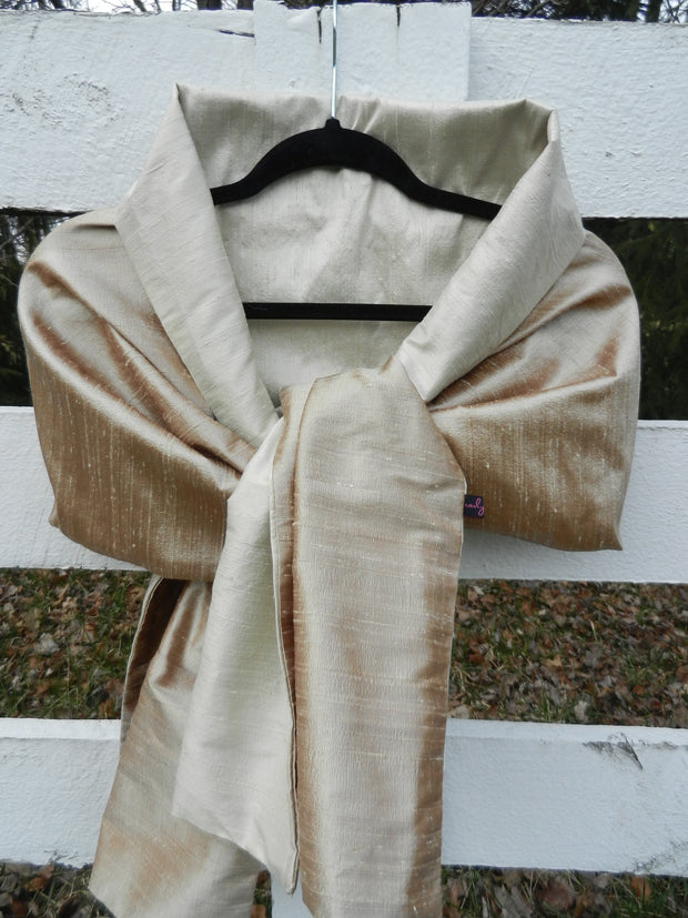Silk Wrap in Khaki with Off White (LW62)