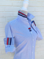 Casie2 Banker Stripe Oxford Shirt (Casie2 05)