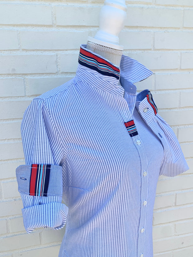 Casie2 Banker Stripe Oxford Shirt (Casie2 05)