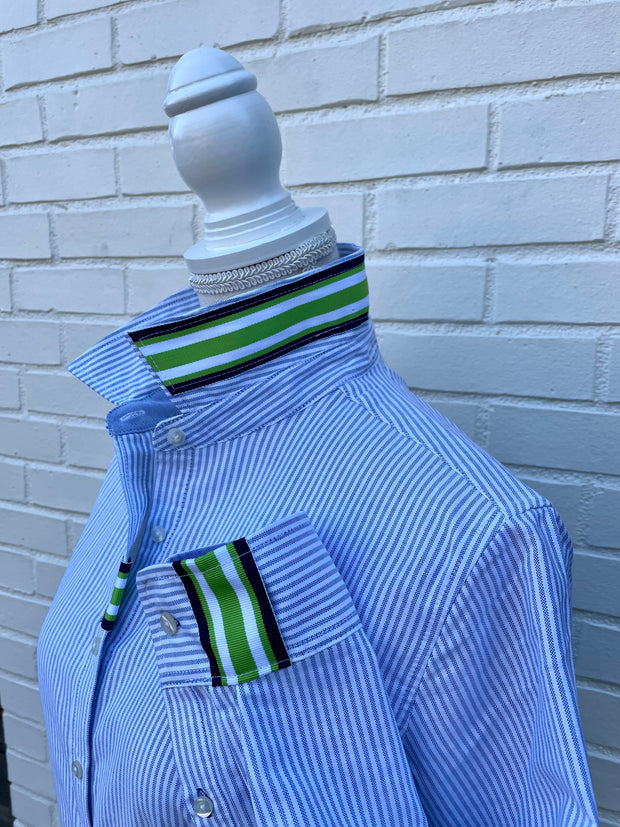 Casie2 Banker Stripe Oxford Shirt (Casie2 02)