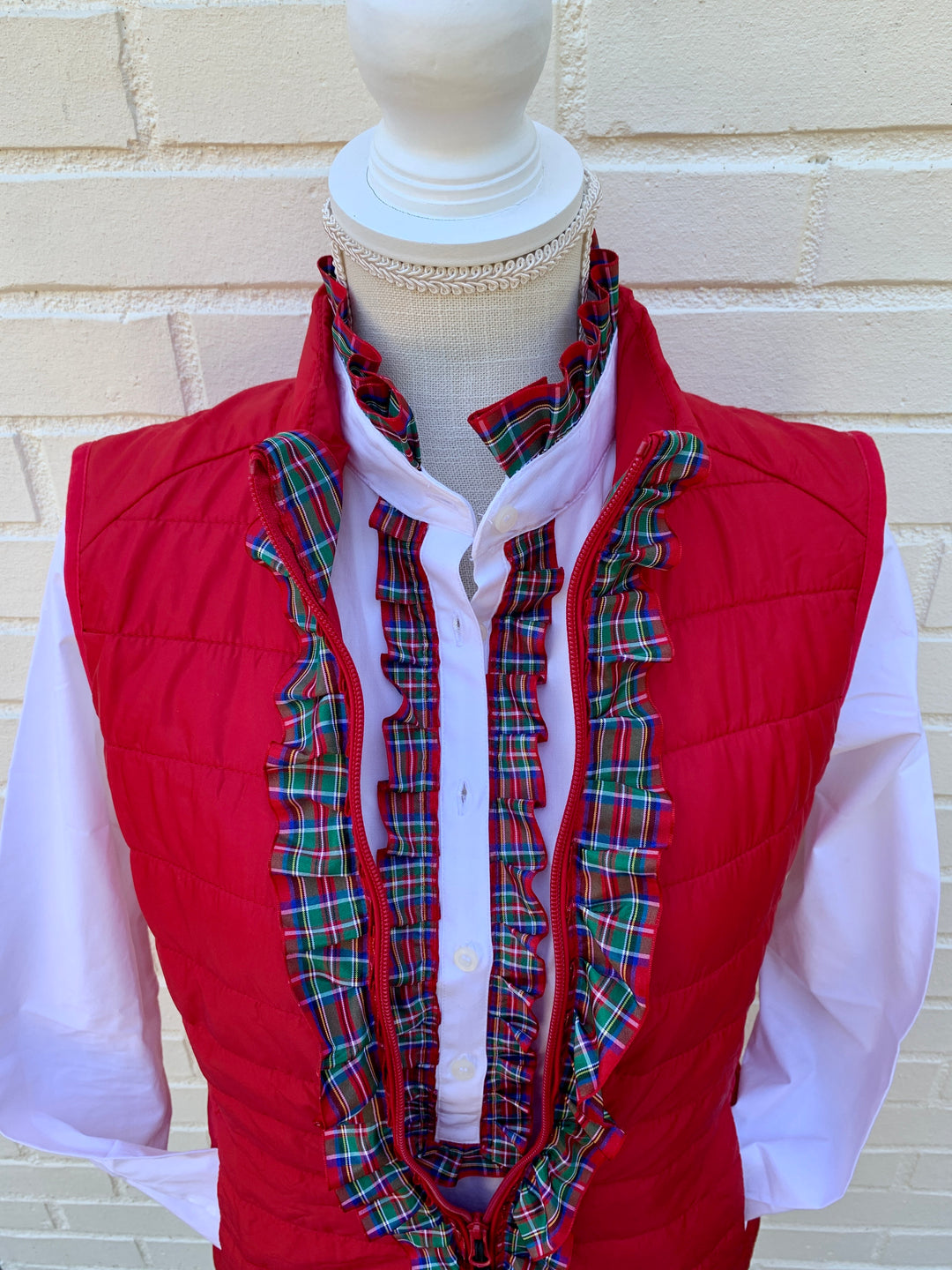 SALE - 2XL ONLY - Sandy Popover Holiday Ribbon Placket Tunic (TP16) *FINAL SALE*
