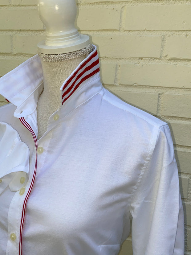 SALE - L, XL ONLY - Casie Striped Ribbon Oxford Shirt (Casie 05) *FINAL SALE*