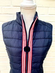 SALE - XL ONLY - Maggie May Ribbon Puffer Vest (PF12) *FINAL SALE*