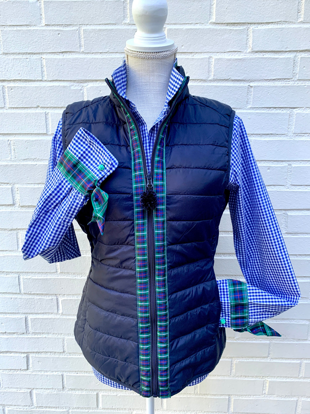 SALE - S & 3XL - Maggie May Ribbon Puffer Vest (PF18) *FINAL SALE*