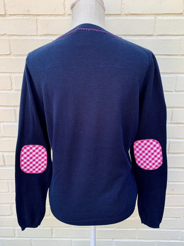 SALE - S ONLY - Rosanna - Elbow Patch V-Neck Sweater (ROS02) *FINAL SALE*