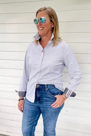 Casie2 Banker Stripe Oxford Shirt (Casie2 03)