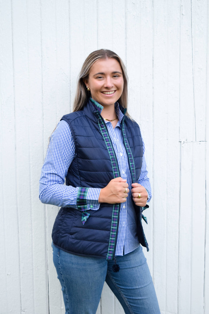 SALE - S & 3XL - Maggie May Ribbon Puffer Vest (PF18) *FINAL SALE*