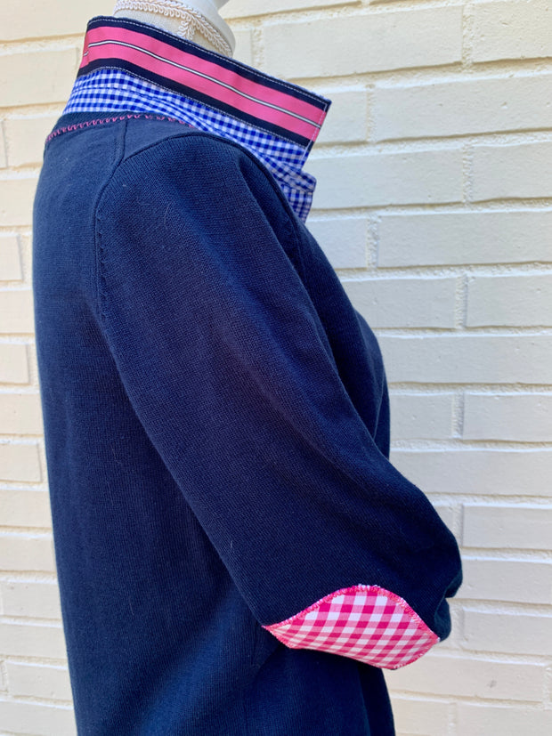 SALE - S ONLY - Rosanna - Elbow Patch V-Neck Sweater (ROS02) *FINAL SALE*