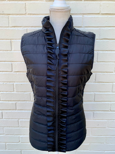 Maggie May Ruffled Ribbon Puffer Vest (PF16)