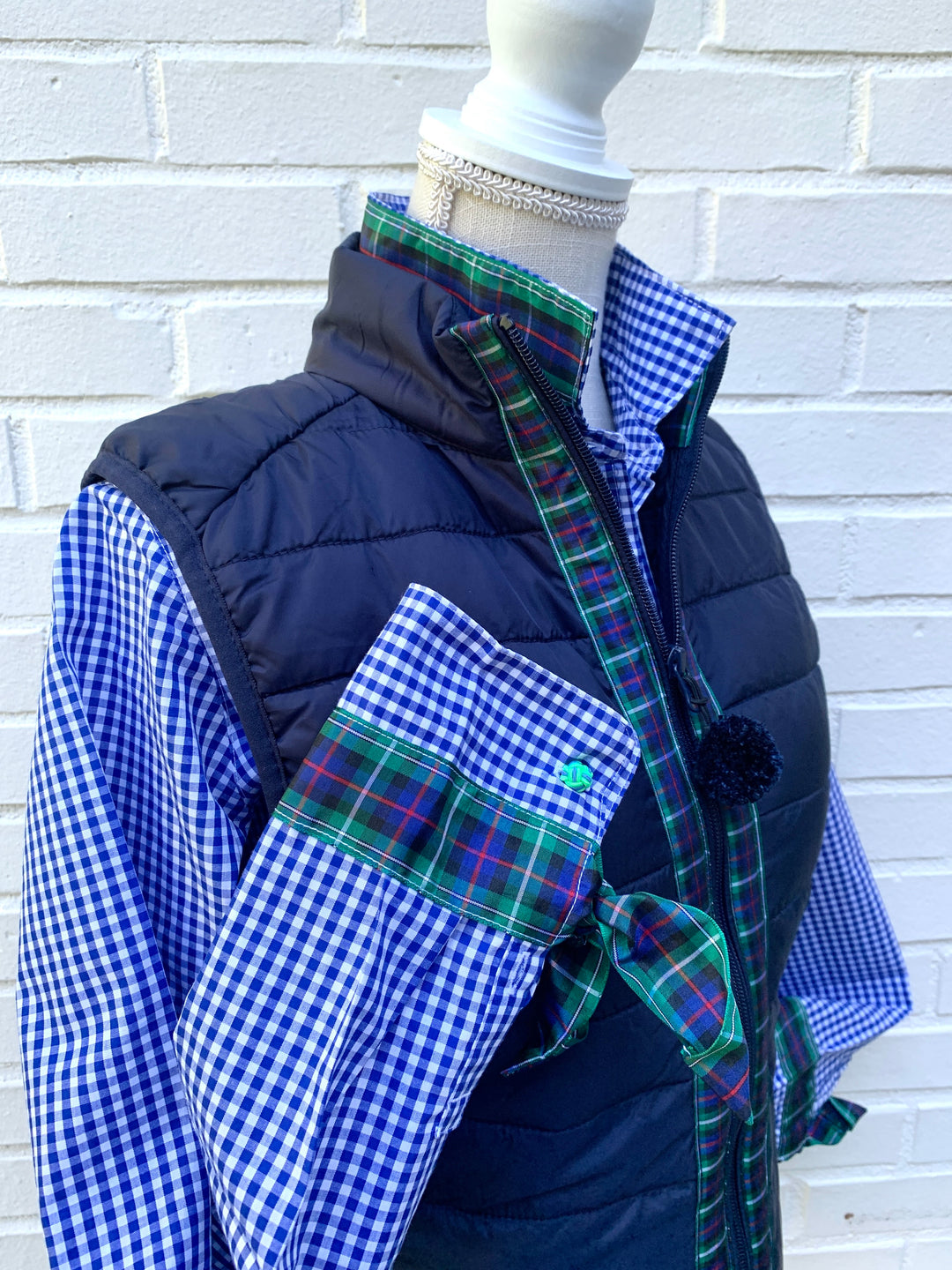 SALE - S & 3XL - Maggie May Ribbon Puffer Vest (PF18) *FINAL SALE*