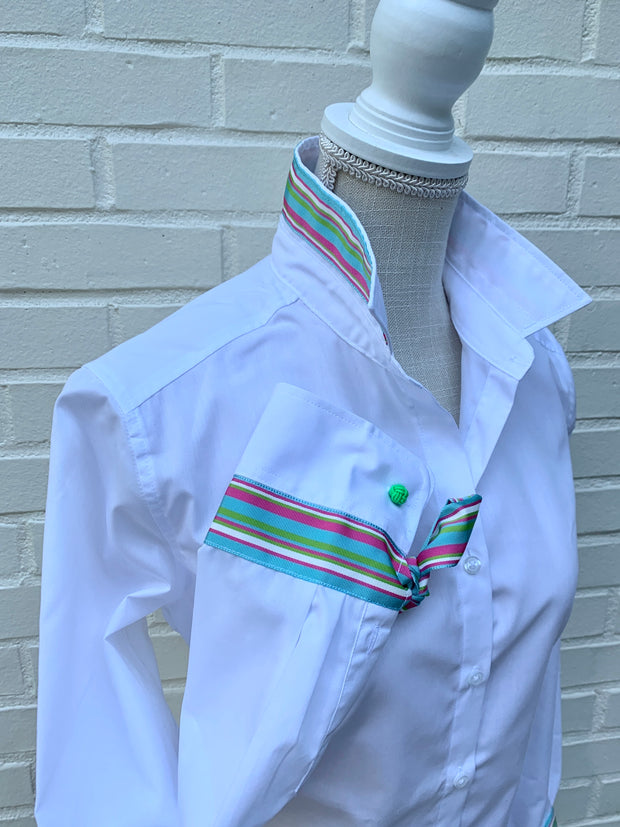 SALE- M ONLY - Audrey Ribbon French Cuff Shirt (RFC15) *FINAL SALE*