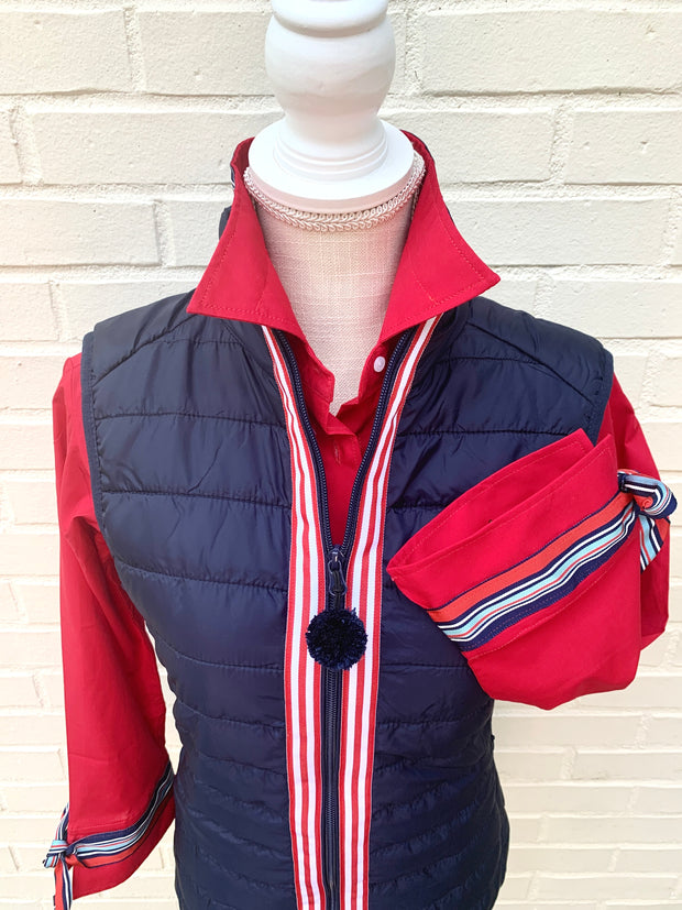 SALE - XL ONLY - Maggie May Ribbon Puffer Vest (PF12) *FINAL SALE*