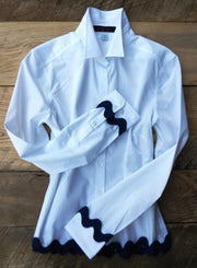 Bridget Ric Rac Shirt (RRWhite-Navy)