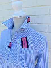 Casie2 Banker Stripe Oxford Shirt (Casie2 04)