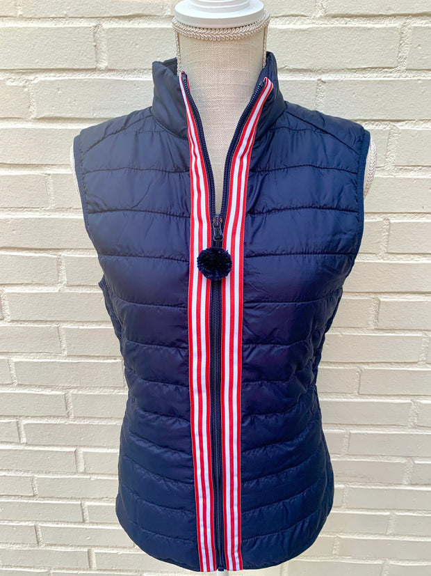 SALE - XL ONLY - Maggie May Ribbon Puffer Vest (PF12) *FINAL SALE*