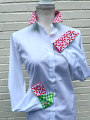 SALE S ONLY - Diana French Cuff White w Holiday Candy (DFC08)  **FINAL SALE**