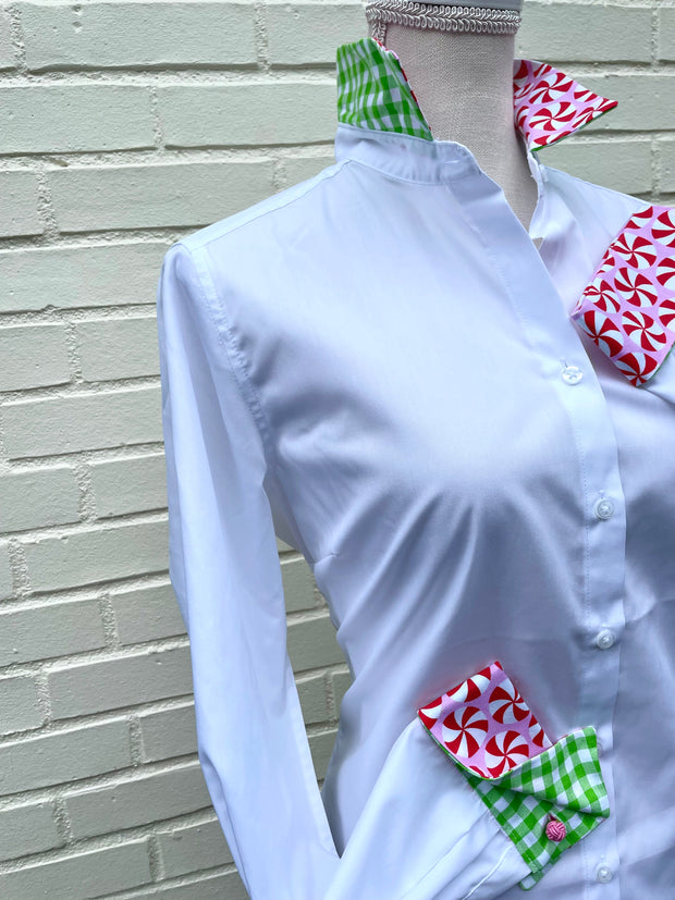 SALE S ONLY - Diana French Cuff White w Holiday Candy (DFC08)  **FINAL SALE**
