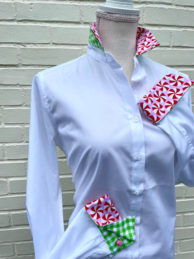 SALE S ONLY - Diana French Cuff White w Holiday Candy (DFC08)  **FINAL SALE**