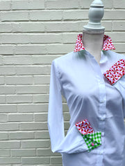 SALE S ONLY - Diana French Cuff White w Holiday Candy (DFC08)  **FINAL SALE**